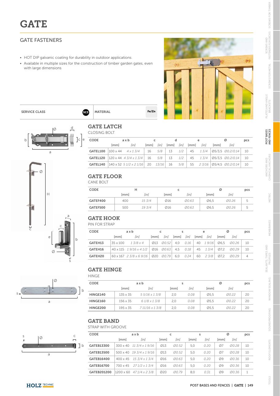 GATE – Set feronerie pentru porți din lemn