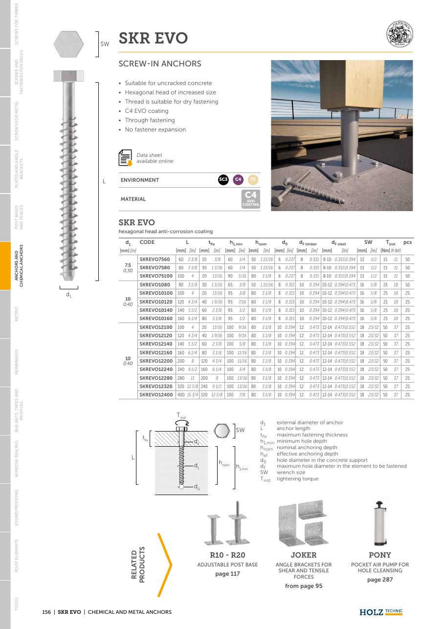 SKR EVO – Șurub de ancorare pentru beton (evoluat)