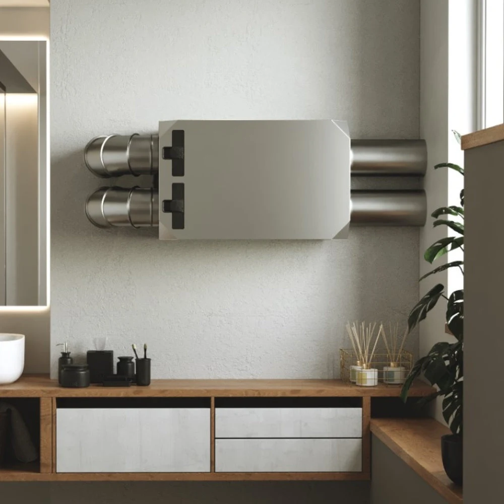Centrala de Ventilatie cu recuperare de caldura BSK NOTUS preheater 1KW , cu montaj pe perete, Debit de aer 375 m3/h, Conexiune WiFi integrata (controller optional), preheater 1000W integrat, Montaj Orizontal sau Vertical 2