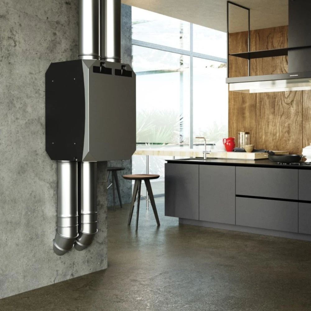 Centrala de Ventilatie cu recuperare de caldura BSK NOTUS preheater 1KW , cu montaj pe perete, Debit de aer 375 m3/h, Conexiune WiFi integrata (controller optional), preheater 1000W integrat, Montaj Orizontal sau Vertical 3