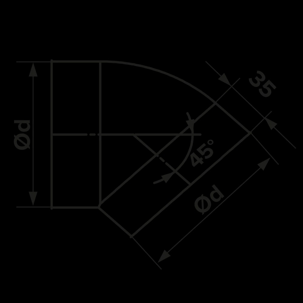 Cot Tubulatura Ø100mm, 45° PVC 3