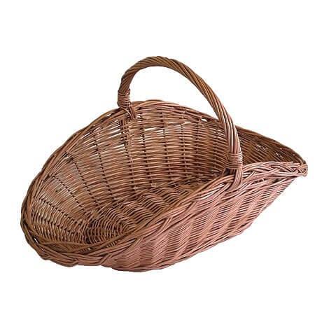 Coș lemne de răchită – oval deschis simplu