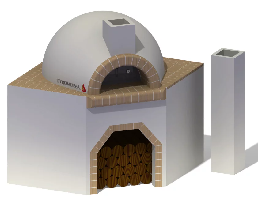 Cuptor cu postament pe colt, 80 cm diamentru interior