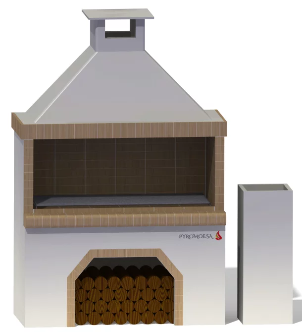 Gratar de gradina, placat cu samota, 150 cm latime