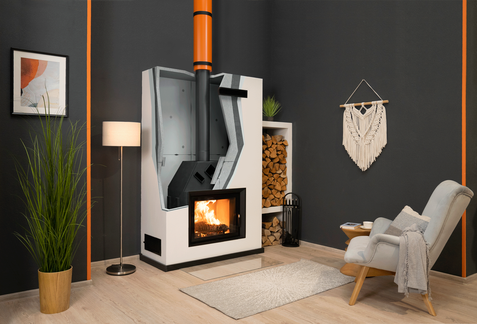 STABICA® Placă radiantă pentru construcție șemineu 30mm (1000X610mm) 2