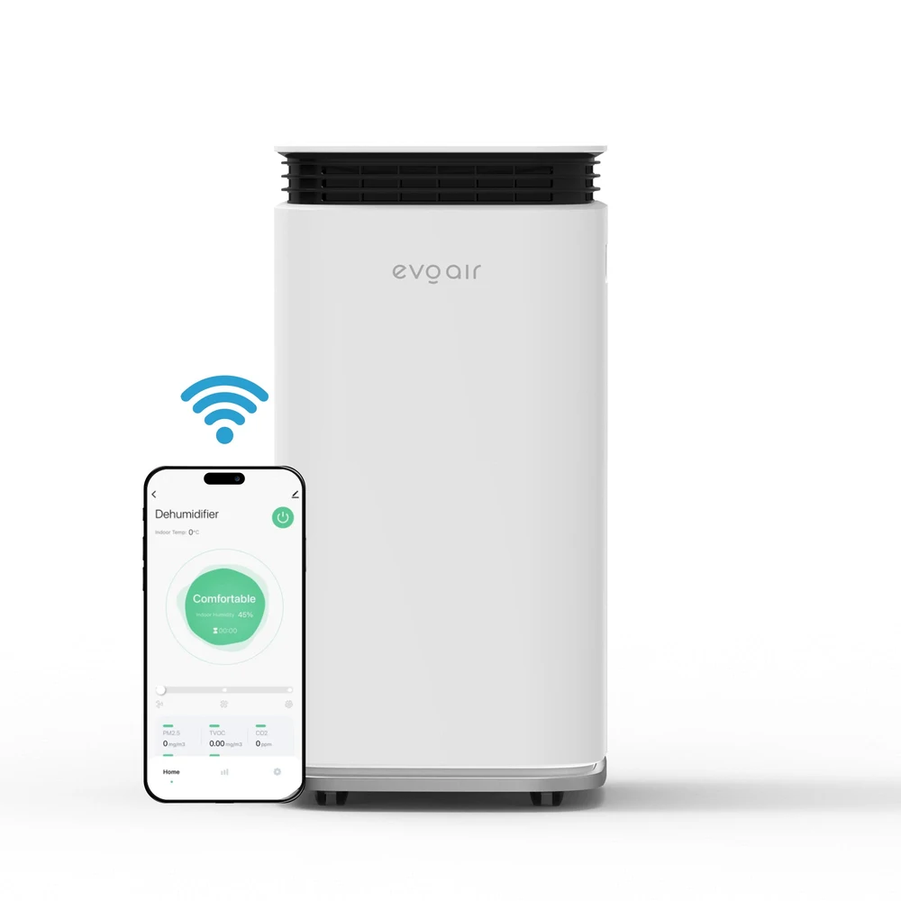 Dezumidificator Evoair, FlexiDry 16 Smart, 16l/24h, Senzor de Umiditate, Functie Ionizare, Uscare Rufe, Rezervor 2.2l, Alb 2
