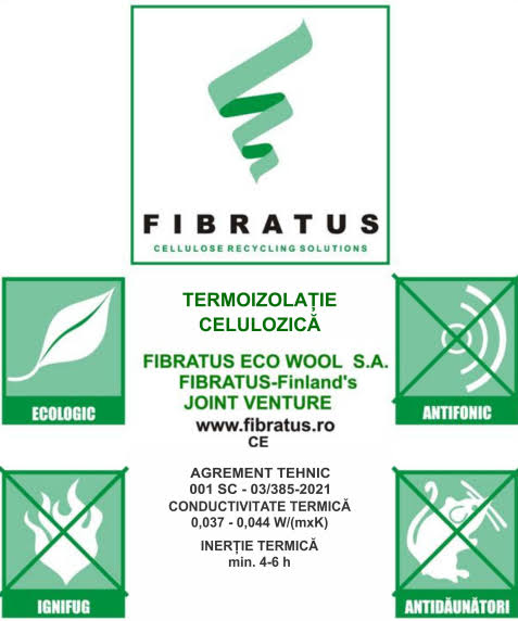 Izolație termică din fibre de celuloză Fibratus Ecowool 4
