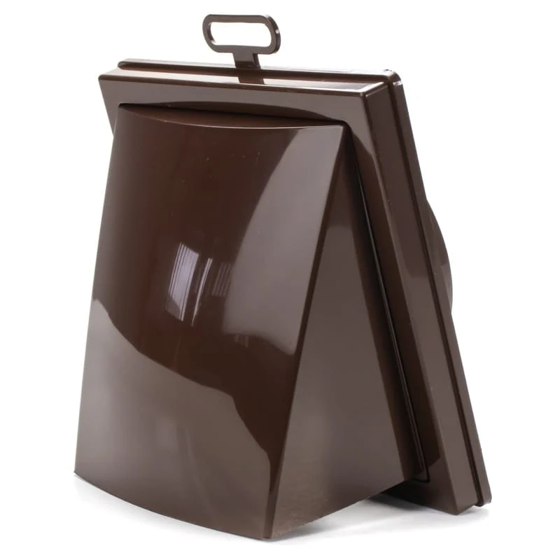 Grila ventilatie Ø100mm patrata cu clapeta antiretur, exterior 150x150, ASA plastic Brown 3