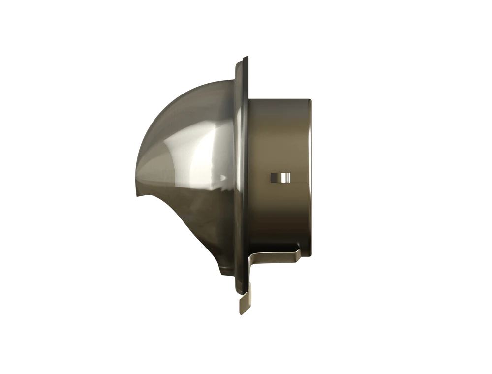 Grila ventilatie Ø125 cu protectie ploaie si plasa antiinsecte, metal, GRI 2