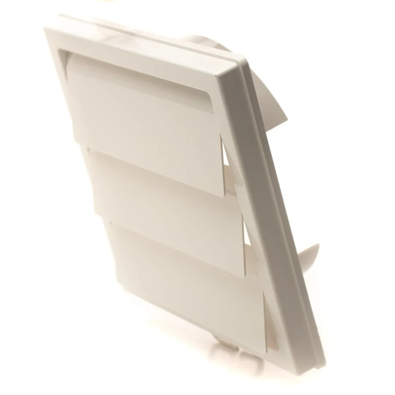 Grila ventilatie Ø125mm patrata cu jaluzele gravitationale, exterior, 150x150, ASA plastic Beige 3