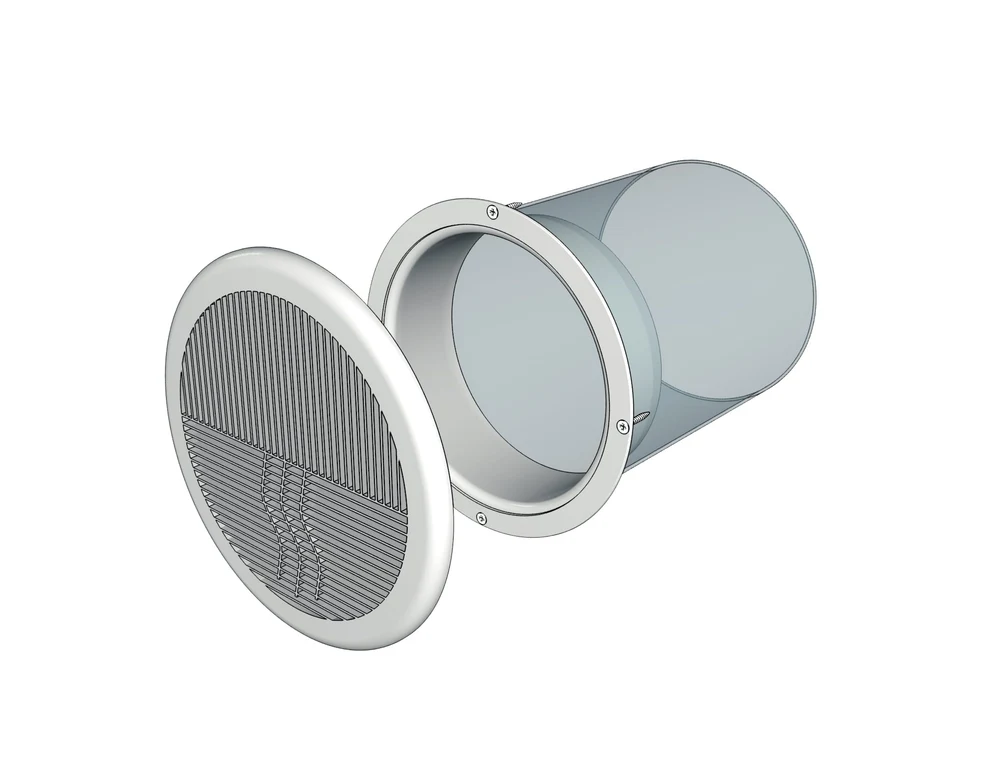 Grila ventilatie rotunda design Ø100mm, exterior Ø143mm, plastic Alb 2