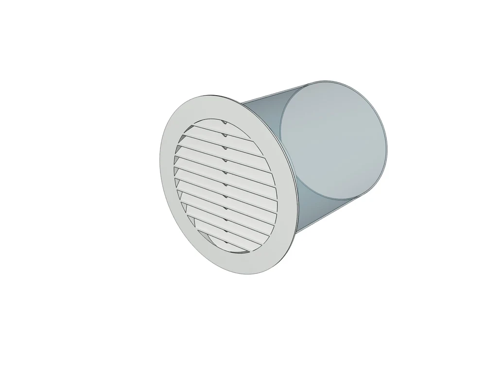 Grila ventilatie rotunda Ø100mm, exterior Ø130mm, plastic Alb 2
