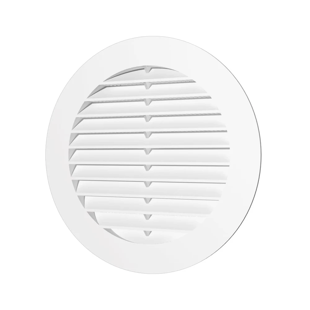 Grila ventilatie rotunda Ø100mm, exterior Ø130mm, plastic Alb 1