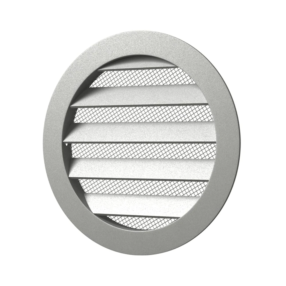 Grila ventilatie rotunda Ø160mm exterior Ø185mm, Aluminiu