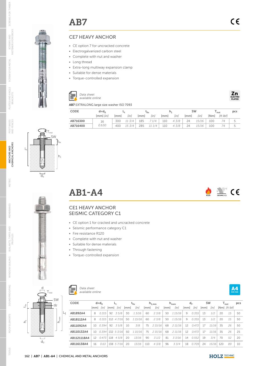 AB1 A4 – Ancoră cu bolț inox A4