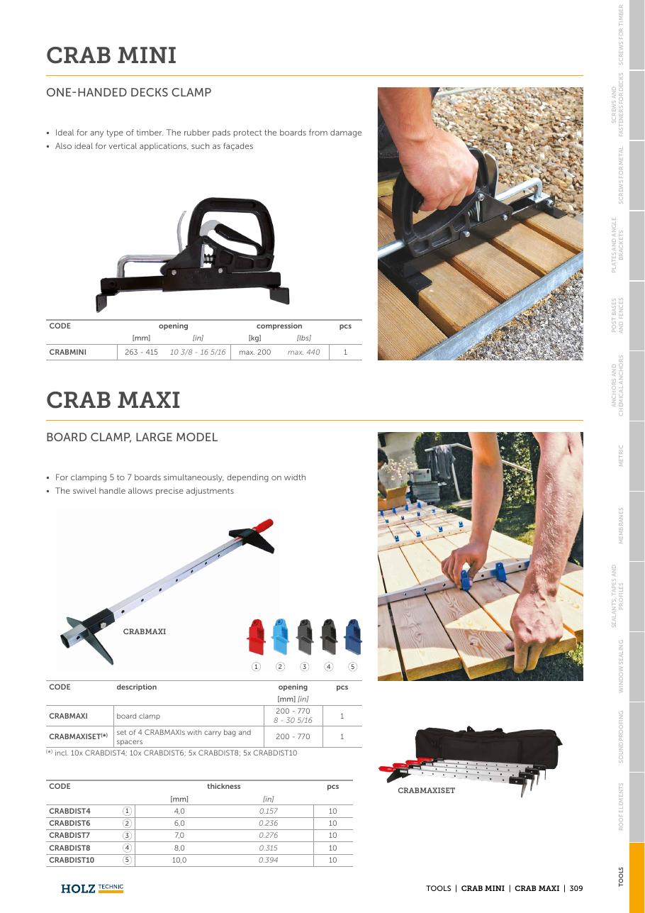 CRAB MAXI – Clemă de strângere pentru deck (mare)