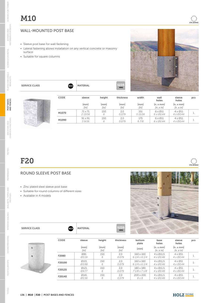 F20 – Bază de stâlp cu manșon