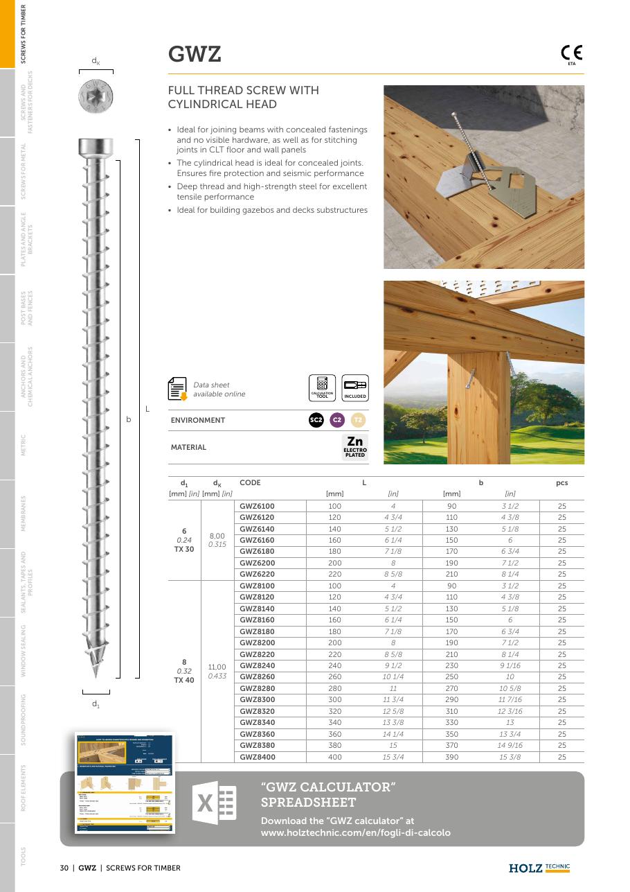 GWZ – Șurub structural cu filet complet 1