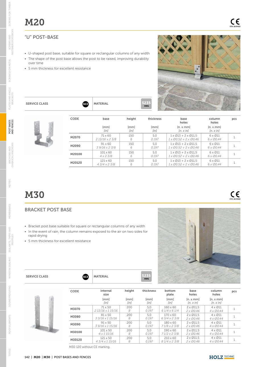 M20 / M30 – Baze de stâlp cu manșon rotund 1