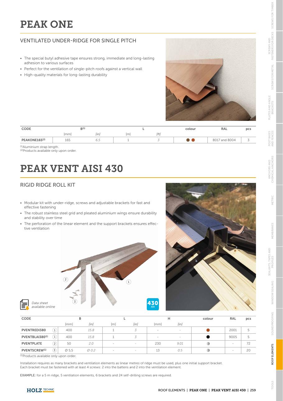 PEAK VENT AISI 430 – Element de ventilare coamă din inox
