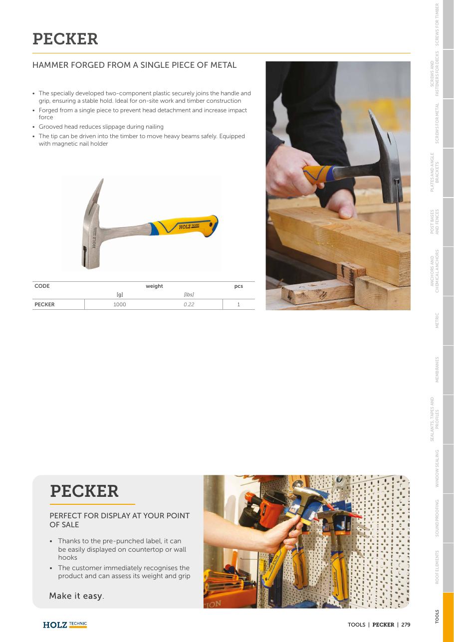 PECKER – Ciocan de dulgher forjat monobloc