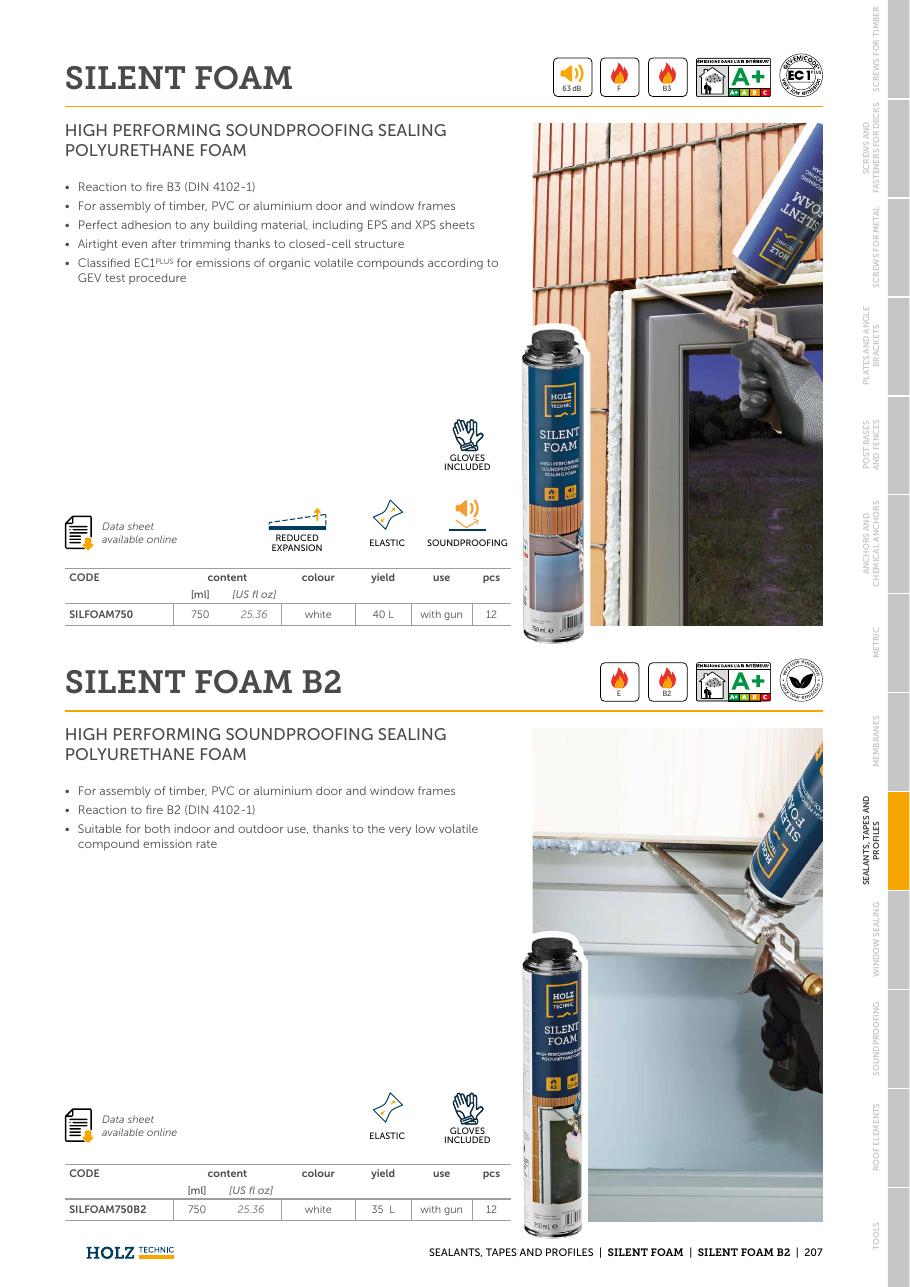SILENT FOAM B2 – Spumă elastică fonoizolantă clasa B2
