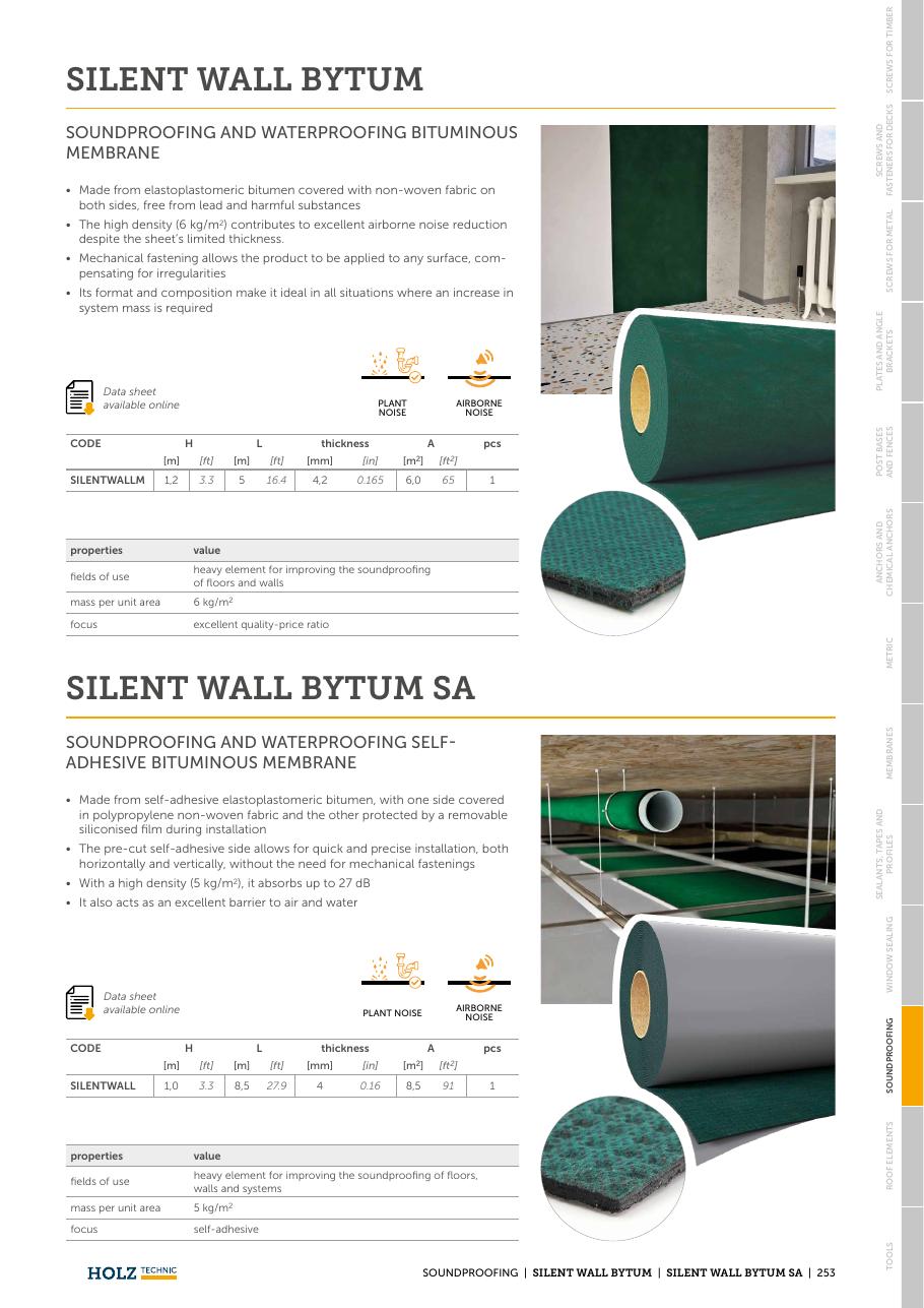 SILENT WALL BYTUM SA – Membrană fonoizolantă autoadezivă pentru pereți 1