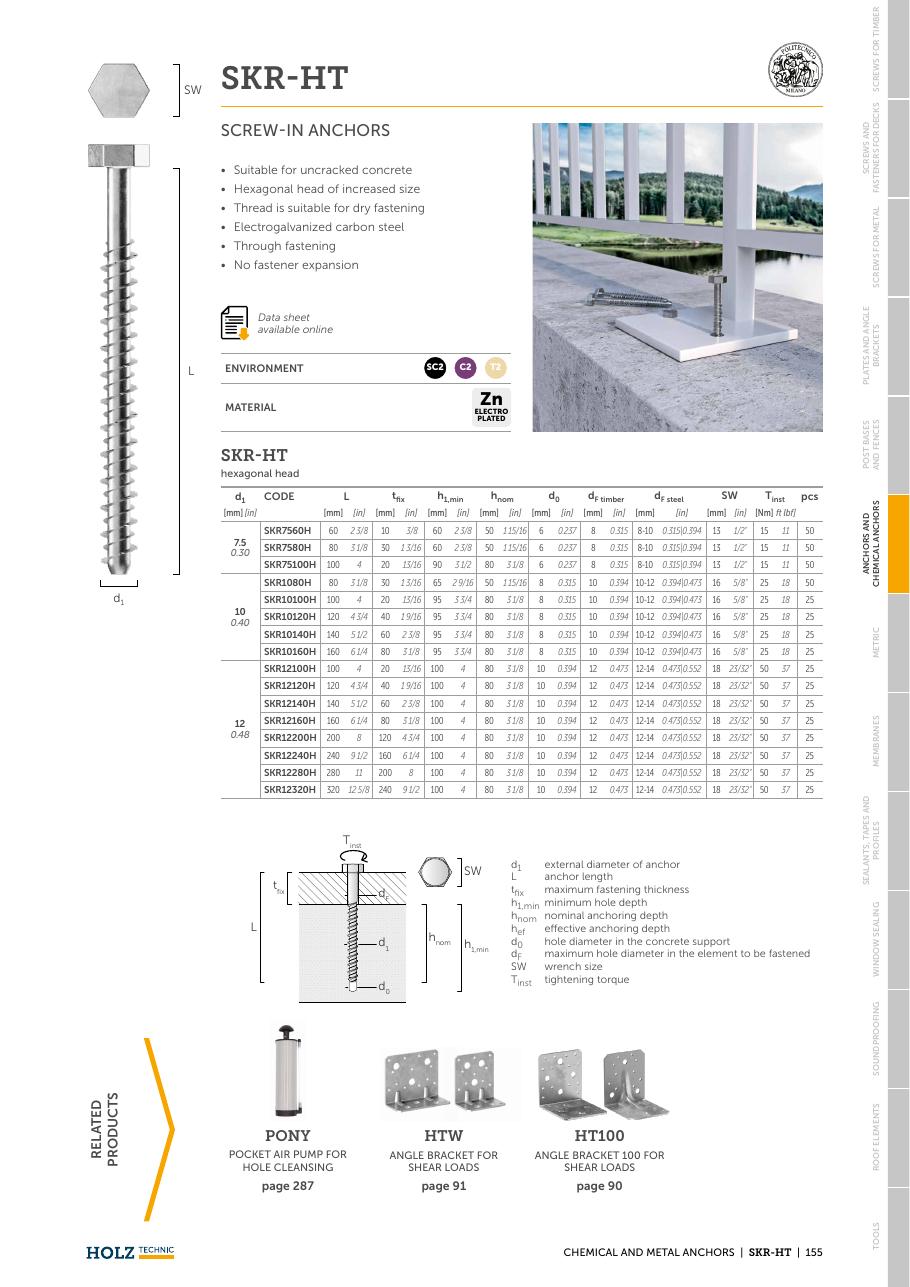 SKR-HT – Șurub de ancorare pentru beton