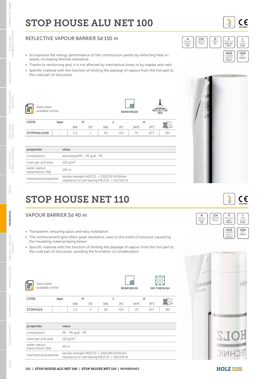 STOP HOUSE ALU NET 100 – Barieră de vapori aluminizată cu plasă