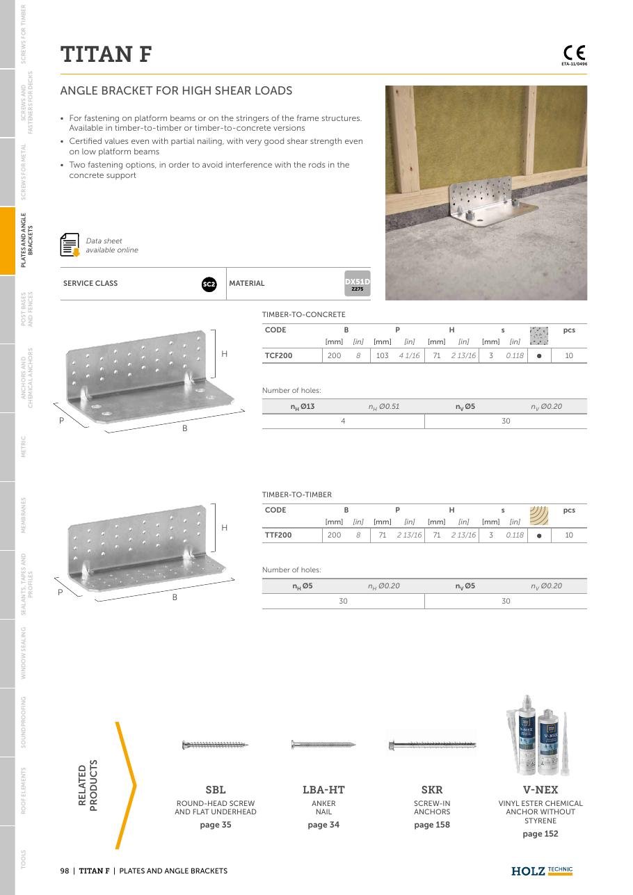 TITAN F – Colțar de mare capacitate lemn-beton