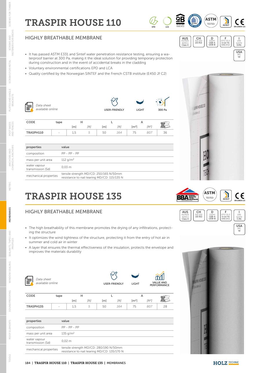 TRASPIR HOUSE 110 – Membrană respirantă 110 g/m²