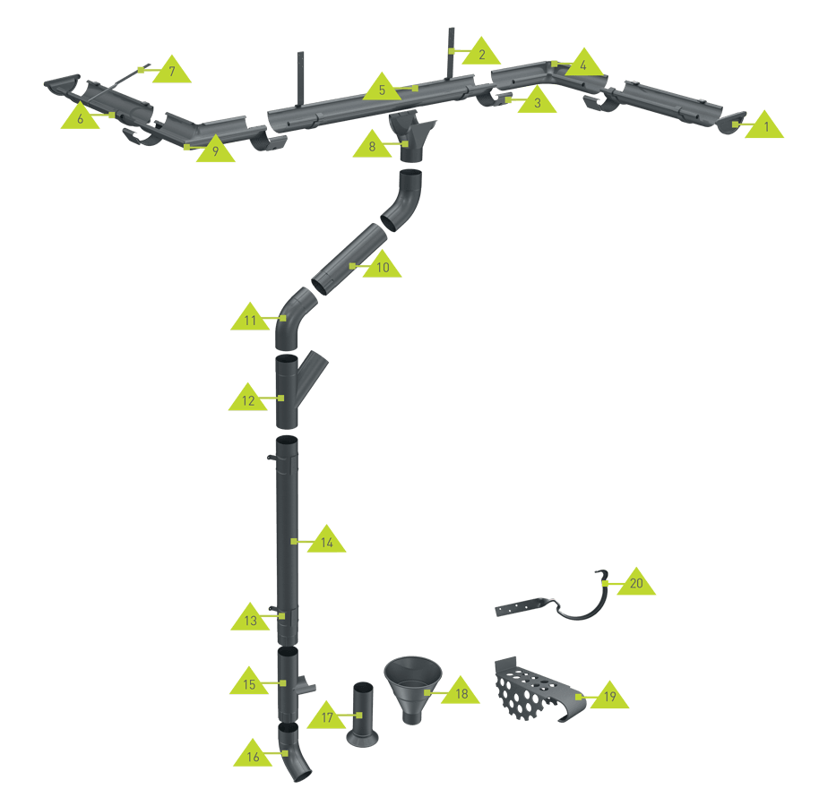 Sistem Pluvial Metigla 125 — Jgheab Oval + Burlan Circular 3