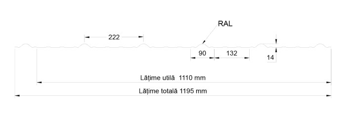 Tablă cutată Metigla TC15 1