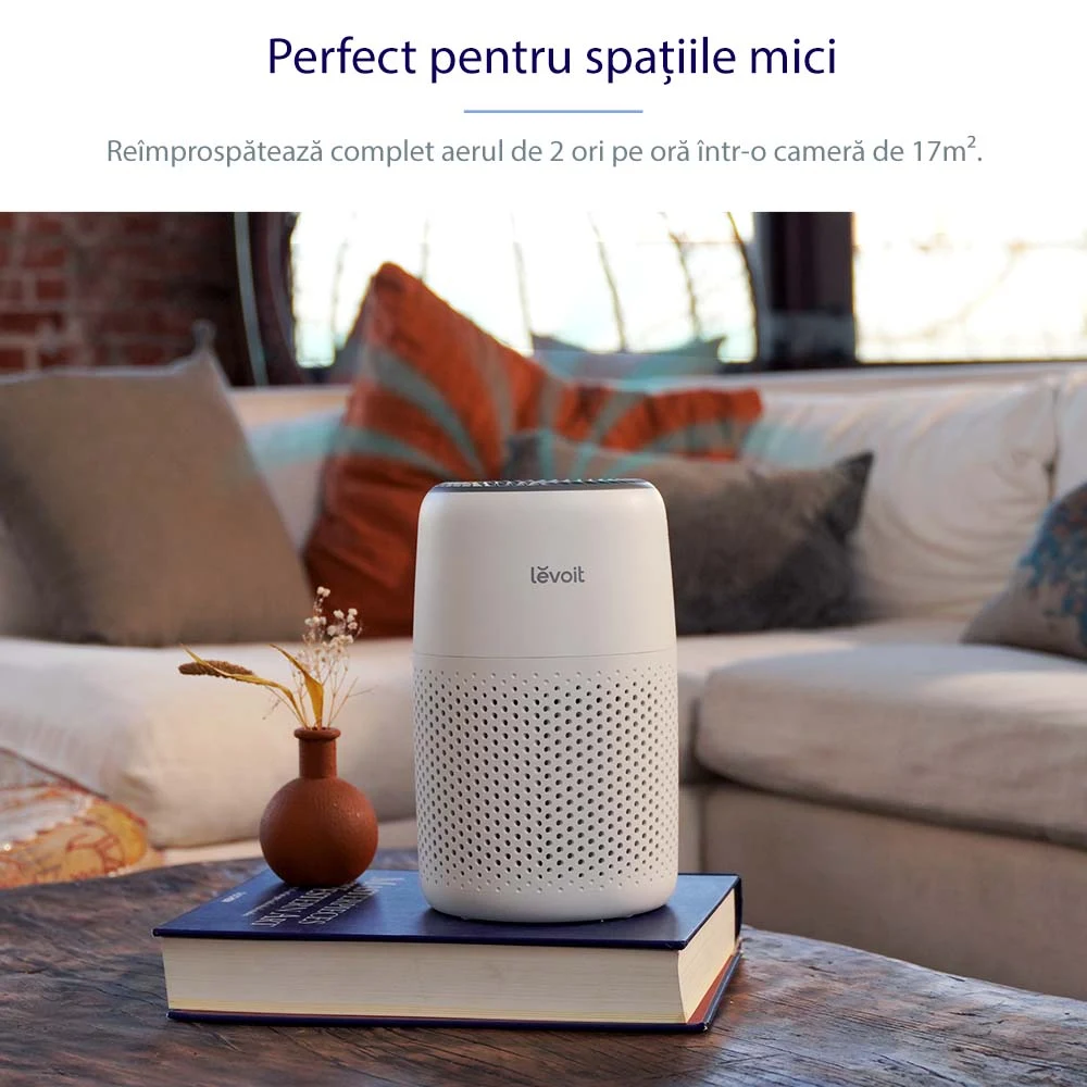 Purificator de aer Levoit Core Mini, Filtru 3 in 1 True HEPA, Panou Comanda Touch Screen, Alb 3