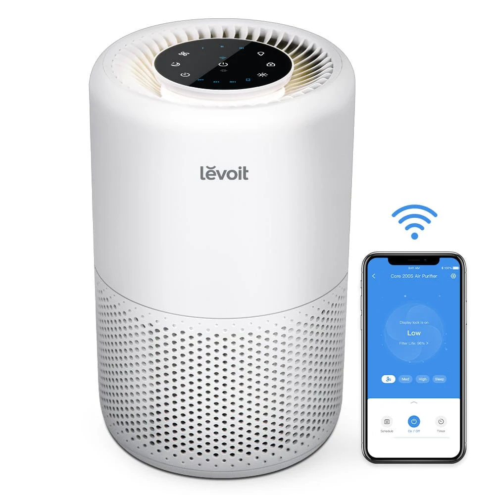 Purificator de Aer Smart Levoit Core 200S Wi-Fi, Filtru 3 in 1 True HEPA, Carbon Activ, Remote Control, Super Silent, Alexa, Google Home, Touch Screen, Alb 1
