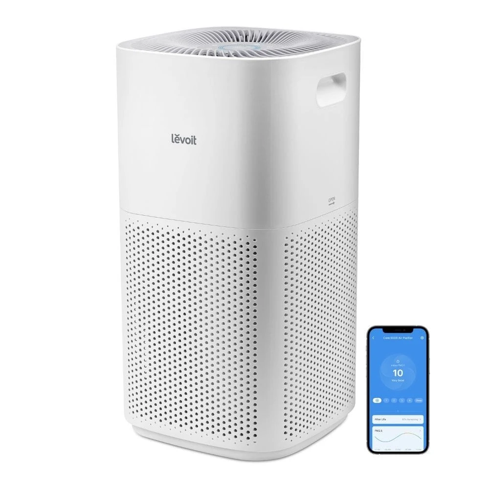 Purificator de aer Smart Levoit Core 600S Wi-Fi, Filtru 3 in 1 True HEPA, Senzor Calitate Aer, Mod Auto, Alexa, Google Home, Panou Comanda Touch Screen, Control Remote, Alb 2