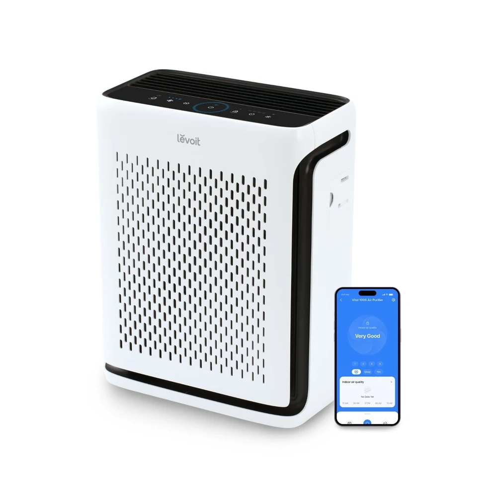 Purificator de aer Smart Levoit Vital 100S Wi-Fi, Filtru True HEPA, Carbon Activ, Acoperire până la 52 m², Nivel Zgomot 23 dB, Senzor Calitate Aer, Mod Noapte, Alb 2