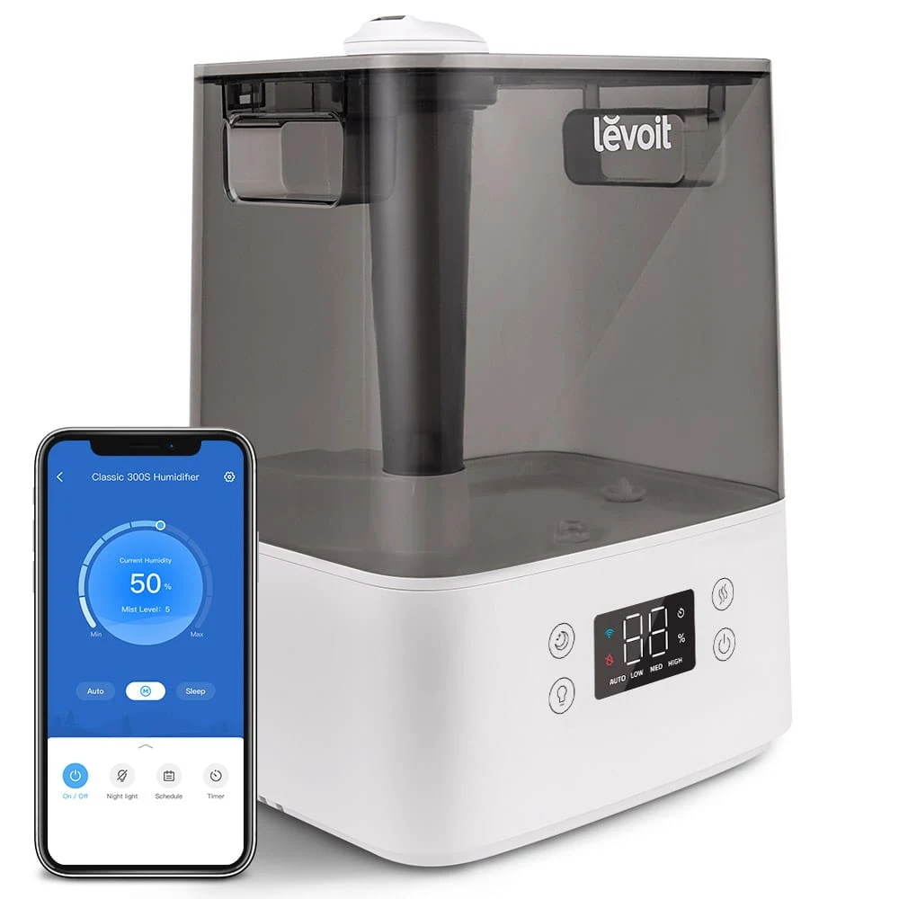 Umidificator de aer LEVOIT Classic 300S, Rezervor 6L, Super Silentios, Aplicatie Smart, Senzor Umiditate, Functie AUTO, Aromaterapie, Autonomie 60 ore, Gray 1