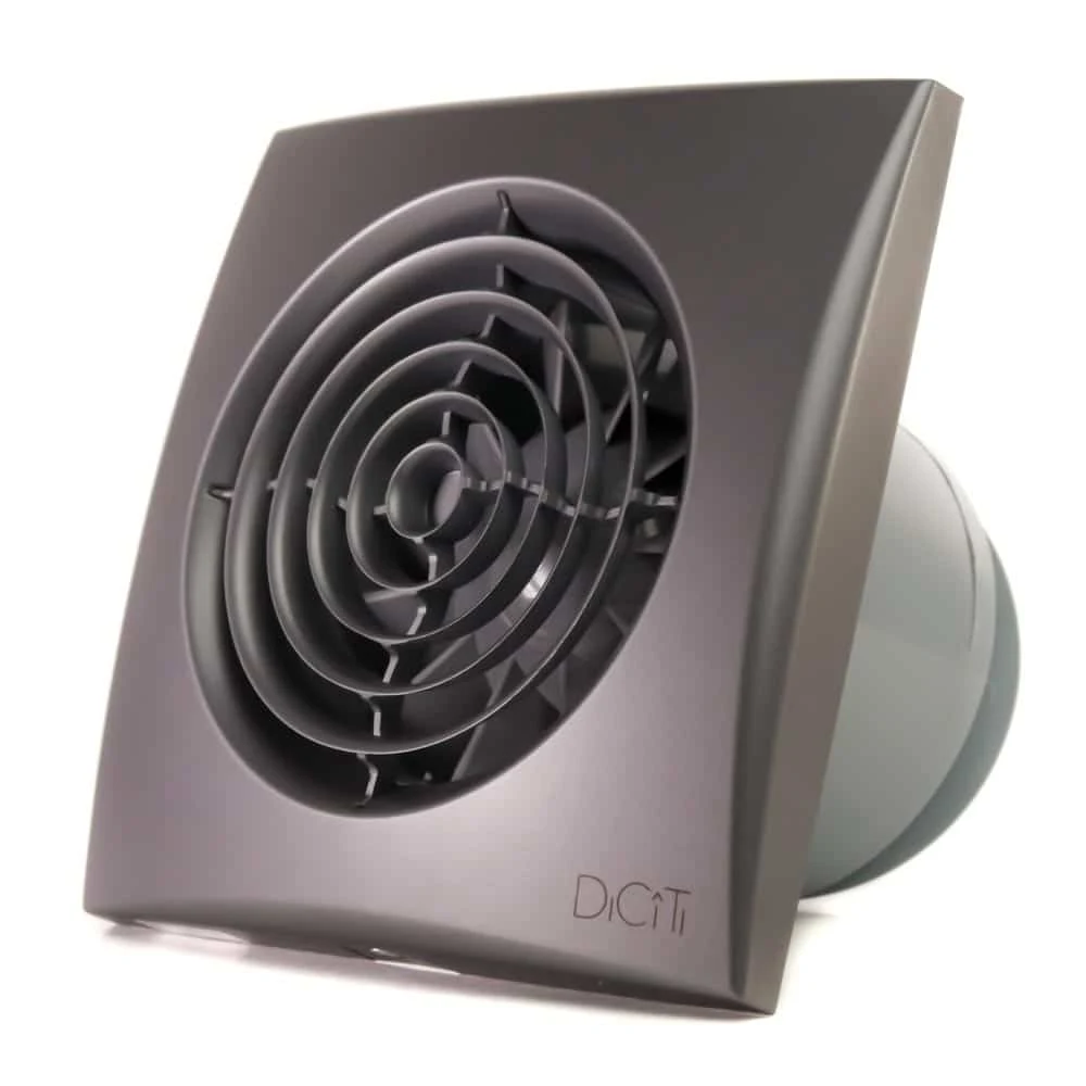 Ventilator baie AURA 4C Silent, Clapeta antiretur, Garantie 2 ani, Motor Long Life 40000h, Debit 90mc/h, Ø100mm, Dark Gray Metal 2