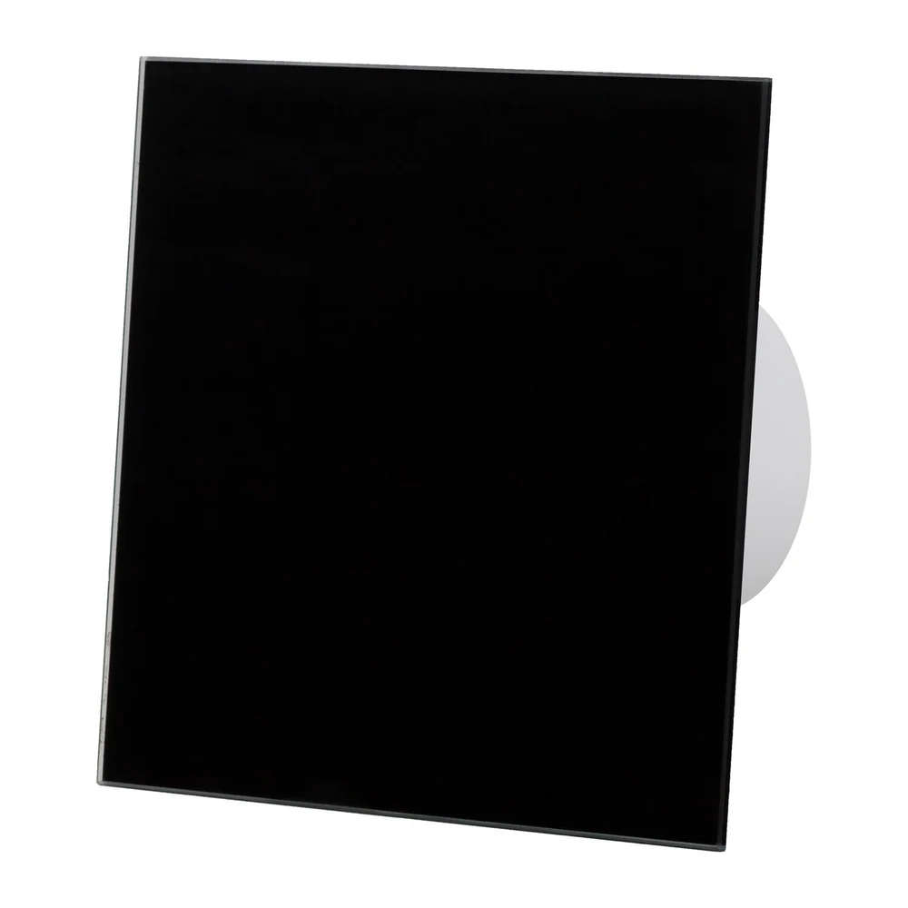 Ventilator baie dRim Ø100 S, Super Silent, Debit 93 m3/h, Panou sticla schimbabil, clapeta antiretur, Garantie 2 ani, Black Negru 1