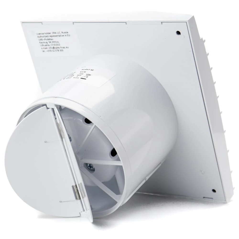 Ventilator baie SILENT 4C TURBO, Clapeta antiretur, Motor Long Life 40000h, Debit 120mc/h, Ø100mm 3