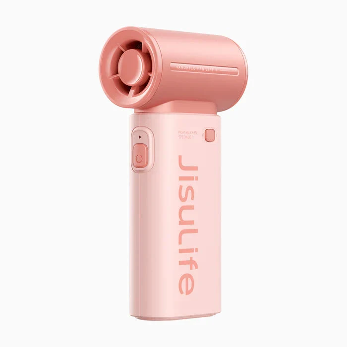 Ventilator portabil de mână JISULIFE, Life9, autonomie 2-12h, baterie 3600mAh, 5 viteze, încărcare rapidă, Roz 1