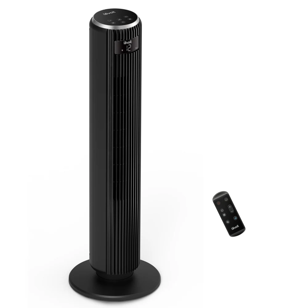 Ventilator turn Levoit, 92cm, 5 viteze, 4 moduri de funcționare, foarte silențios, telecomandă, negru 2