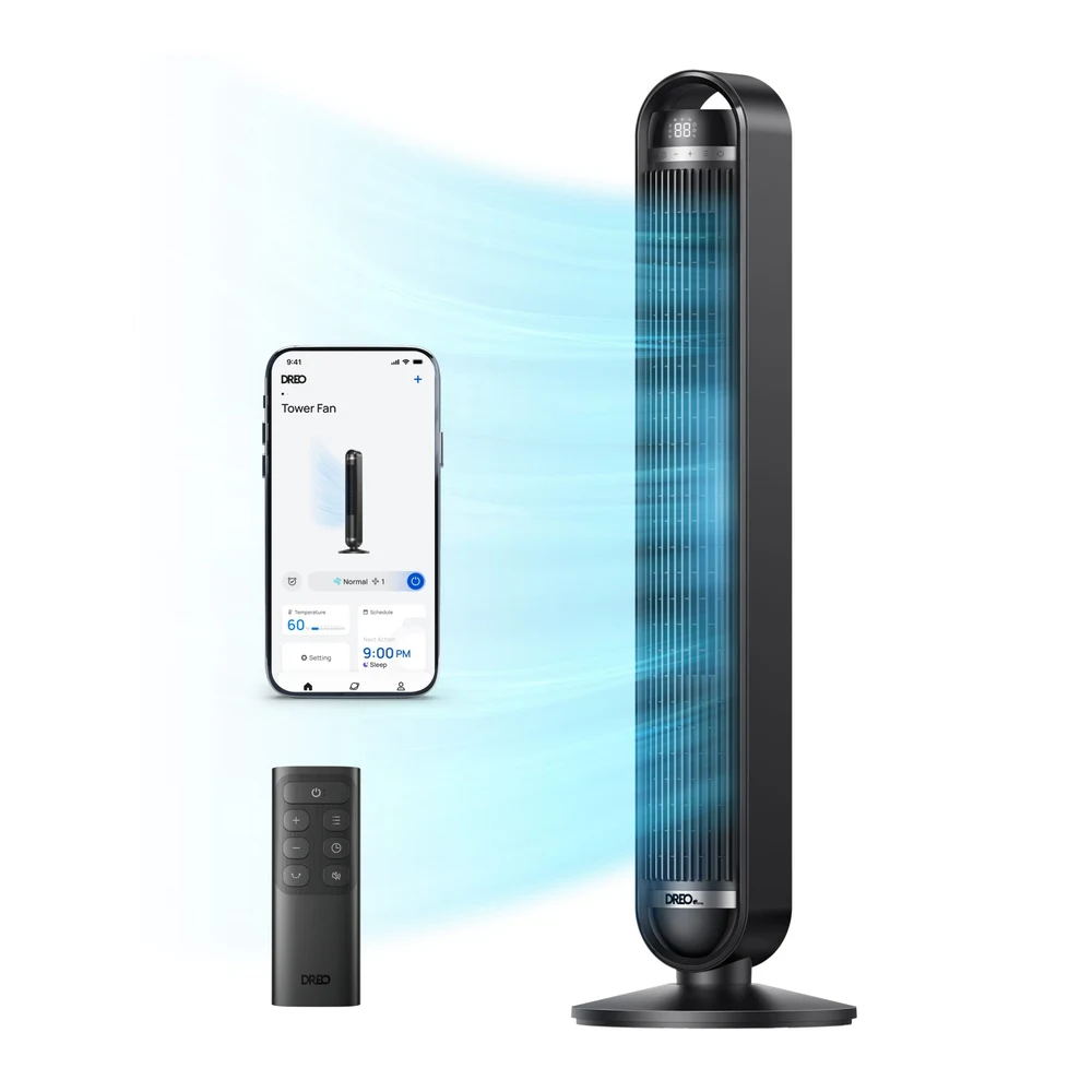 Ventilator Turn Smart DREO Cruiser DR-HTF011S, 9 viteze, 4 functii,106cm, HyperSilent 25dB ,oscilatie 90°, negru 1